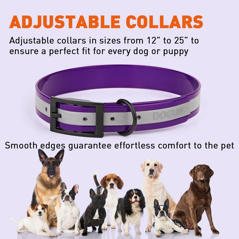 Dogline Reflective Translucent Biothane Collar