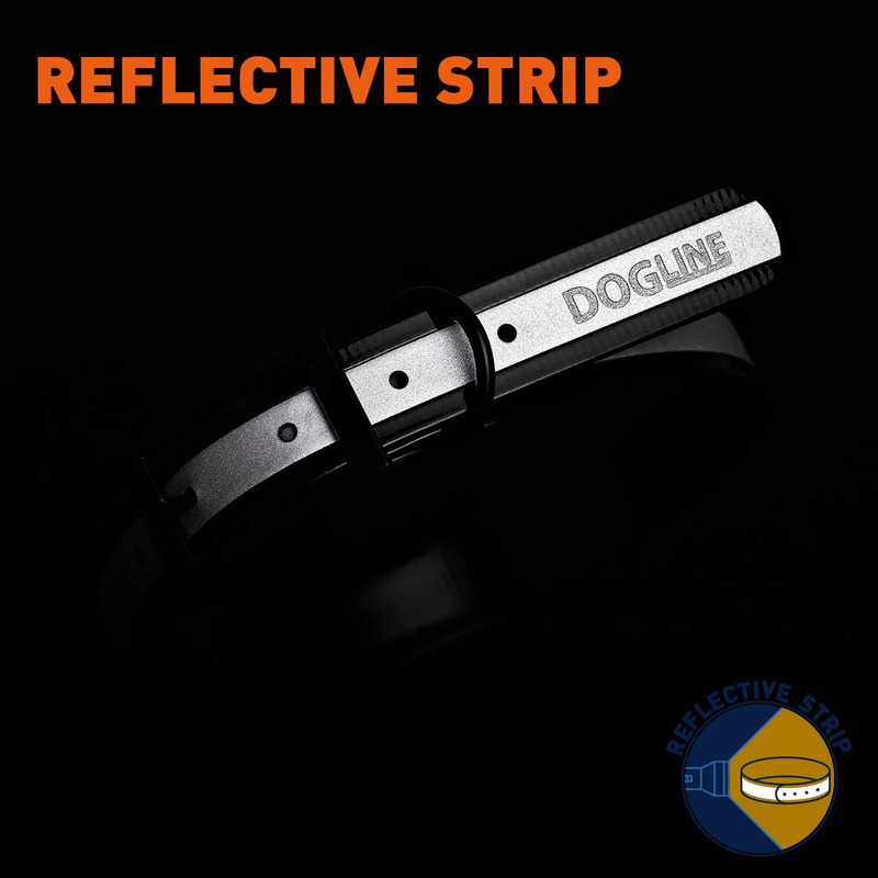 Dogline Reflective Translucent Biothane Collar