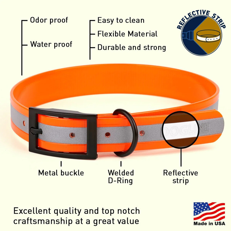 Dogline Reflective Translucent Biothane Collar