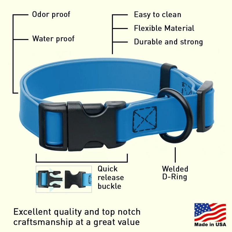 Biothane Waterproof Collar with Quick Release Buckle