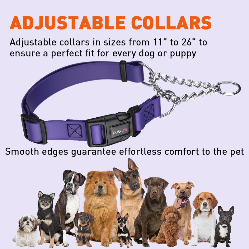 Biothane Adjustable Martingale Collar with Quick Release Buckle