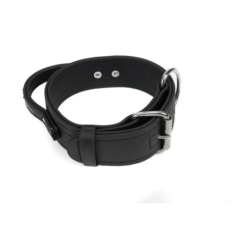 Biothane Agitation Collar with Handle Black