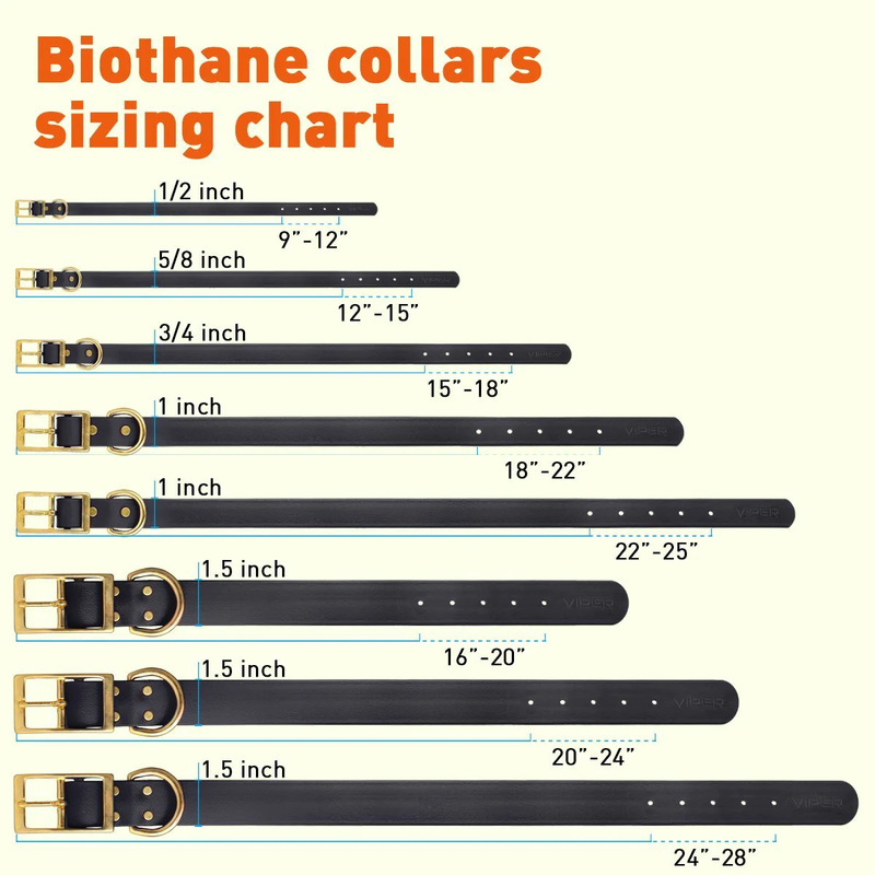 Viper Biothane Collar with Brass Hardware